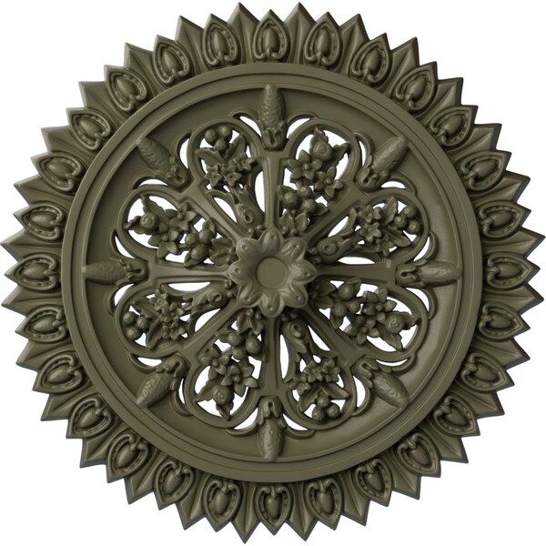 Ekena Millwork Lariah Ceiling Medallion (Fits Canopies up to 1 3/8"), 24 3/4"OD 1 3/8"ID x 3 1/4"P, Spartan Stone CM24LASSF - main